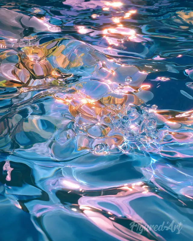 Figured'Art Opaline waterstroom diamond painting full drill aqua