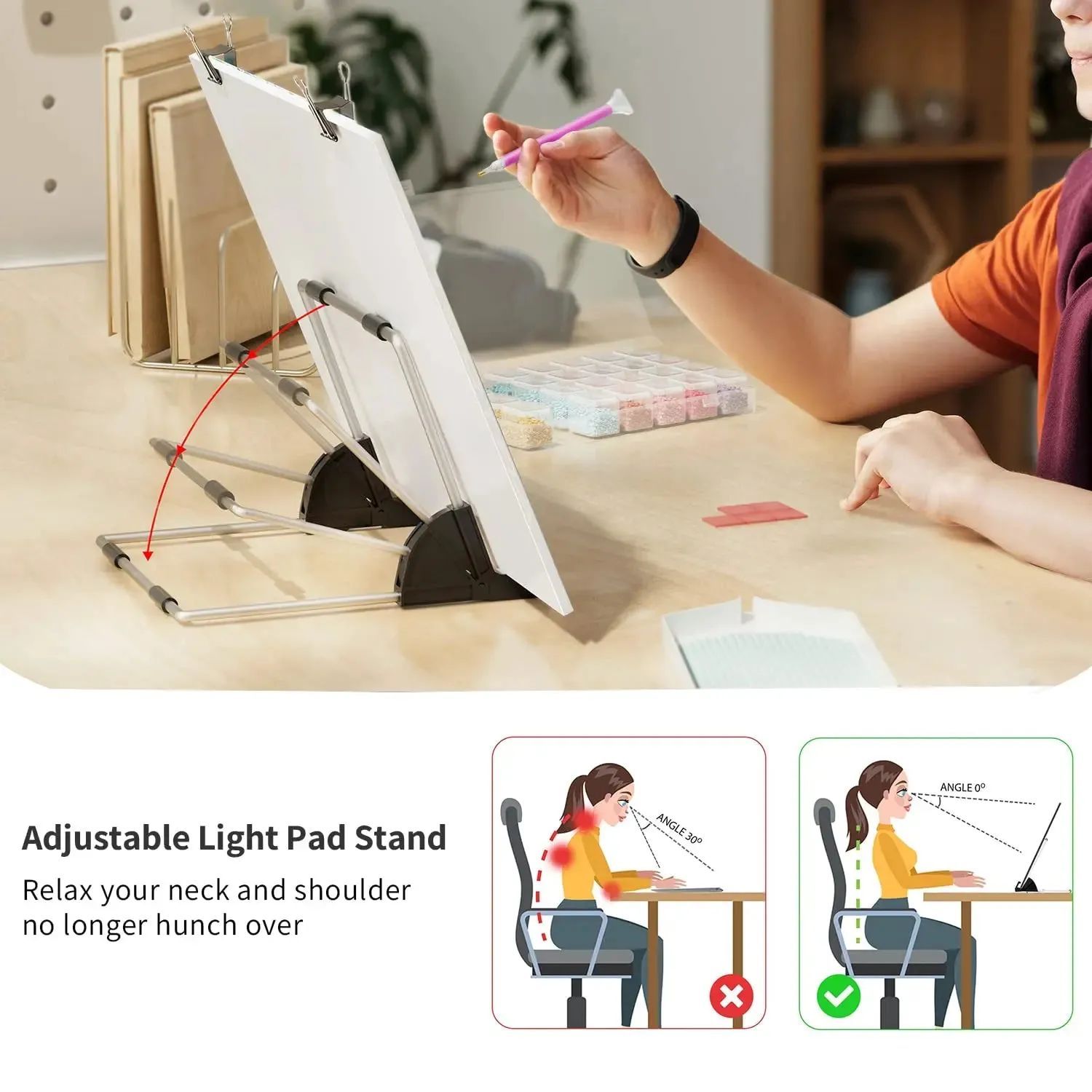 ARTDOT Lightpad A4 Lichttafel diamond painting dimbaar