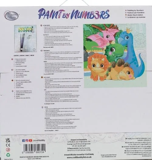 Craft Buddy Paint by Numb3rs Dinosaur Family canvas kit 30x30cm