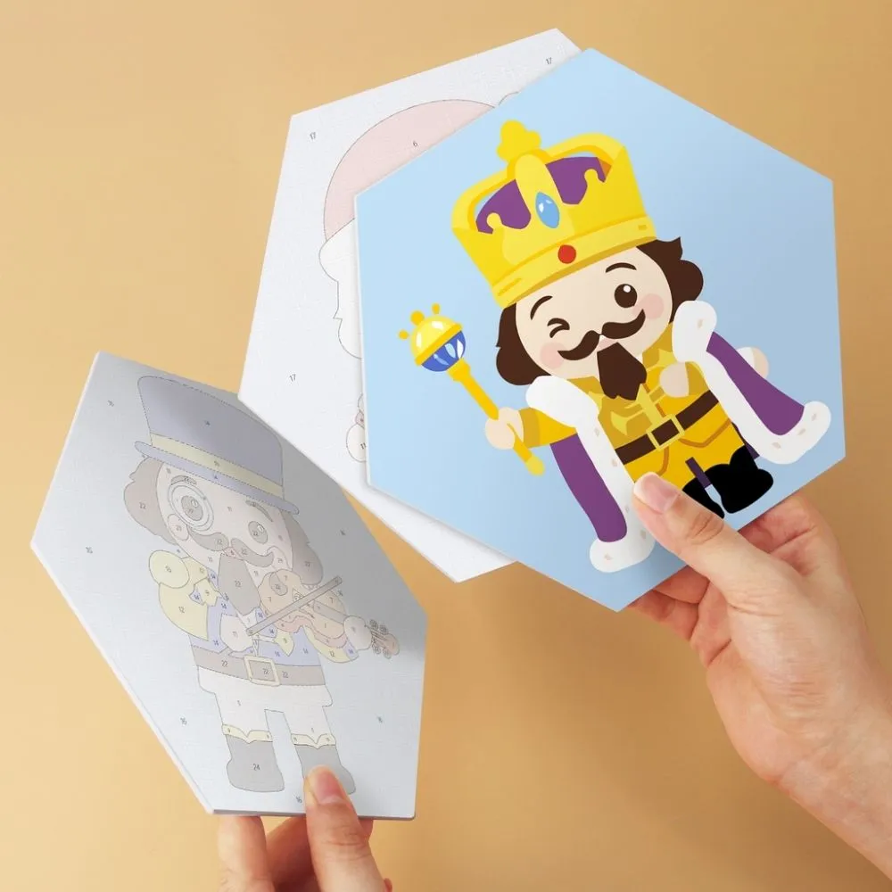 Figured'Art Mini Serie Vrolijke personages schilderen op nummer zeshoek