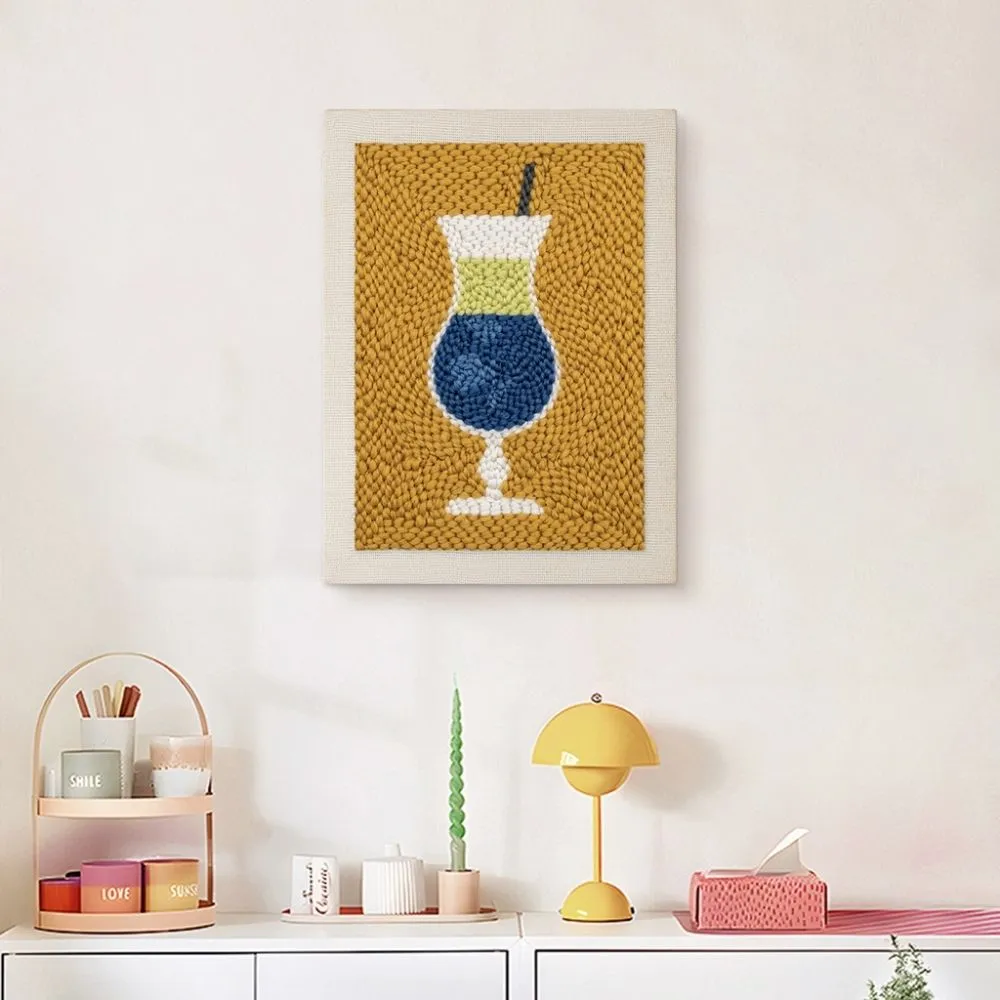 Figured'Art Cocktails 2 punch needle pakket met frame 20x30cm