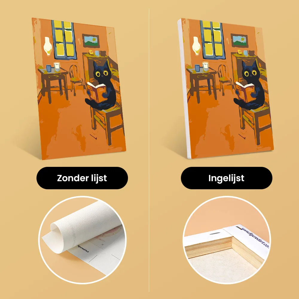 Figured'Art Kat in Van Gogh-stijl schilderen op nummer 6 stuks