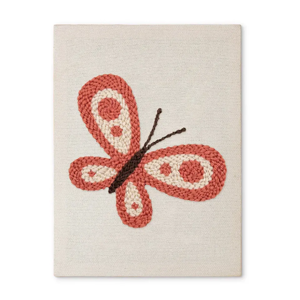 Figured'Art Rode Vlinder punch needle met frame 20x30 cm