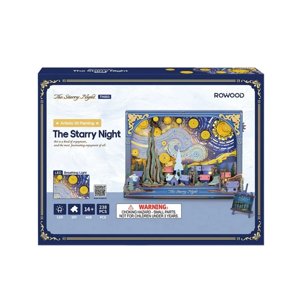 Figured'Art De Sterrennacht 3D puzzel hout 238 stukjes met LED