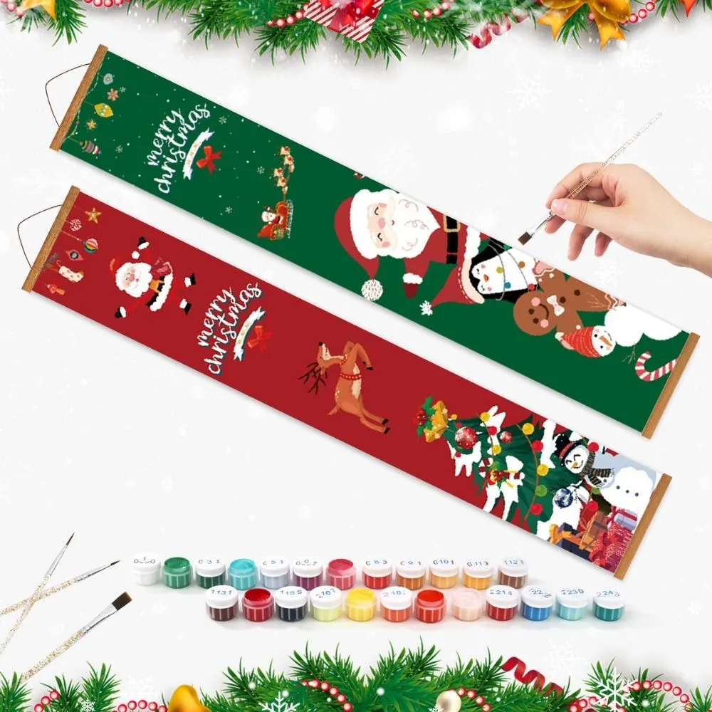 Figured'Art Schilderen op Nummer Kerstsfeer deurbanner 2x 20x120 cm