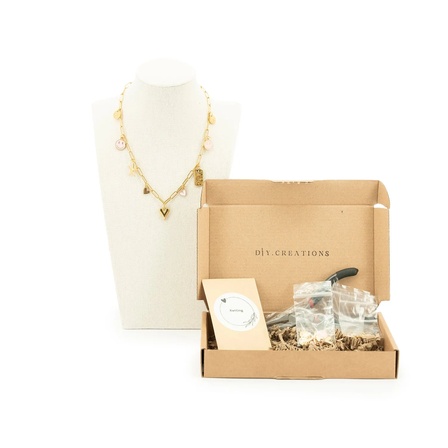 DIY Creations Golden Moments bedelketting pakket 4 kleuren
