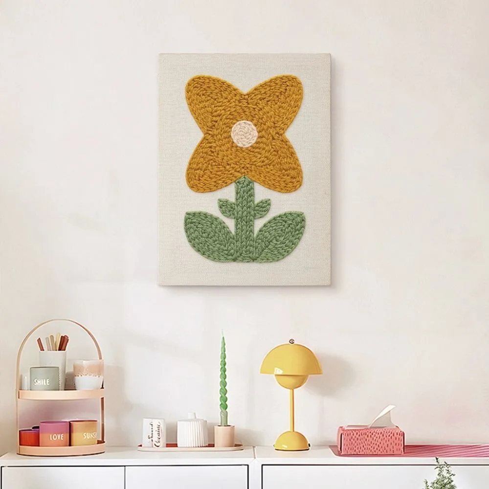 Figured'Art Zonnige Bloem punch needle pakket met frame zacht