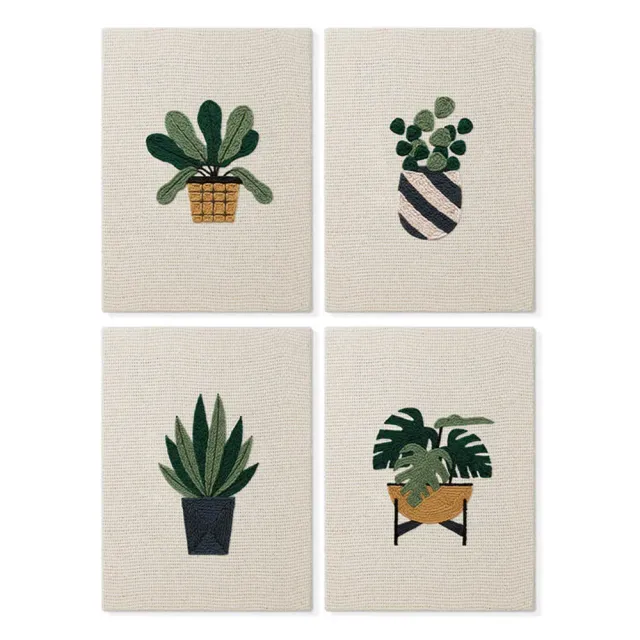 Figured'Art Plantenliefhebber Set 1 punch needle set 4 stuks 20x30 cm