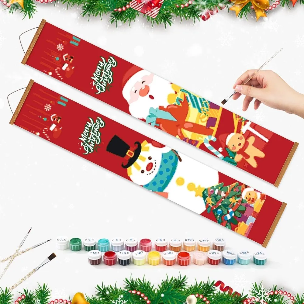 Figured'Art Kerstwensen schilderen op nummer deur banner 20x120 cm 2 stuks