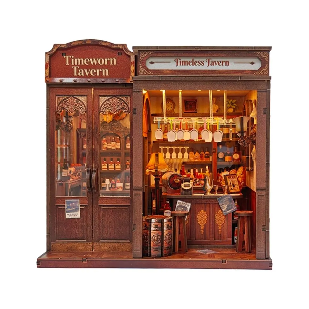 Figured'Art Miniatuurhuisjes Oud Herbergje 3D puzzel 239 stuks met led