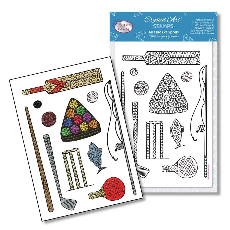 Craft Buddy Crystal Art All Kinds Of Sports stempelset A6 11 stuks