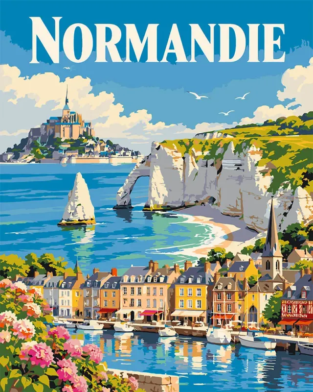 Figured'Art Lente in Normandië schilderen op nummer 40x50cm poster