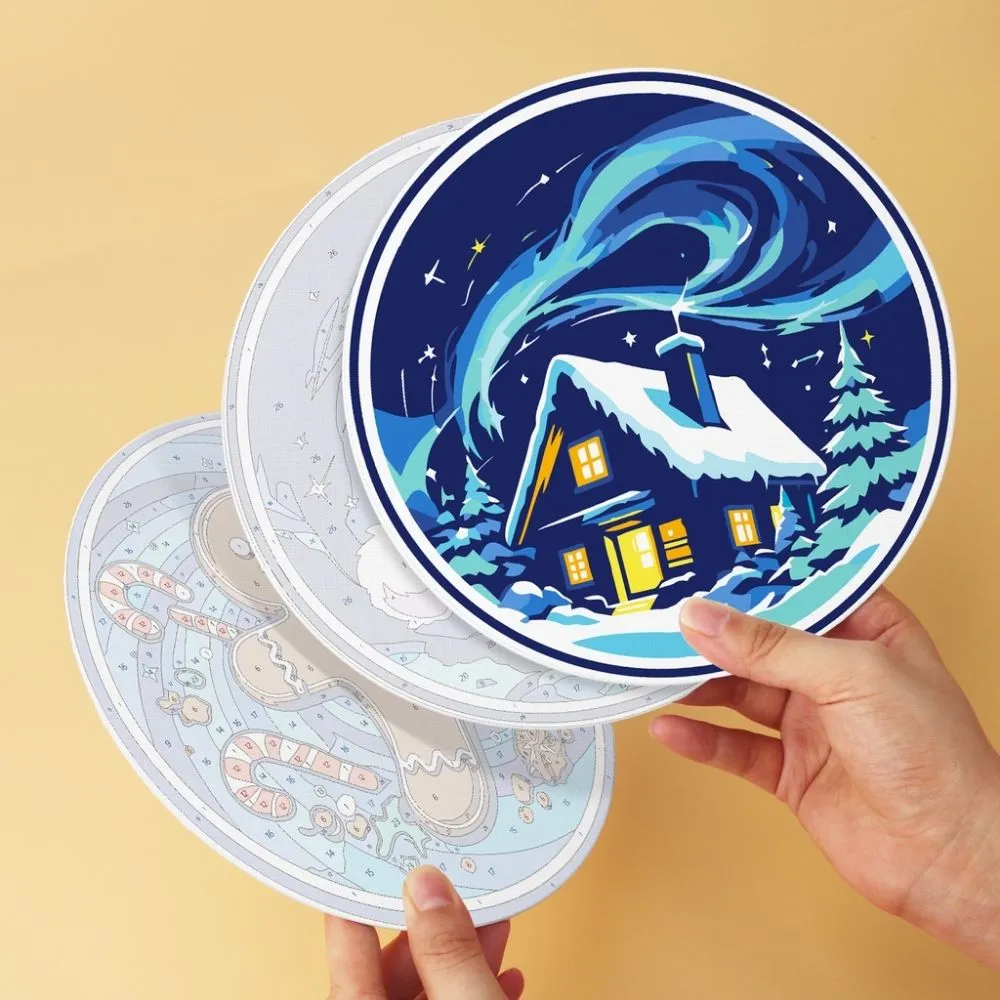 Figured'Art Mini Winterwonderen schijven schilderen 6x Ø20cm kerst
