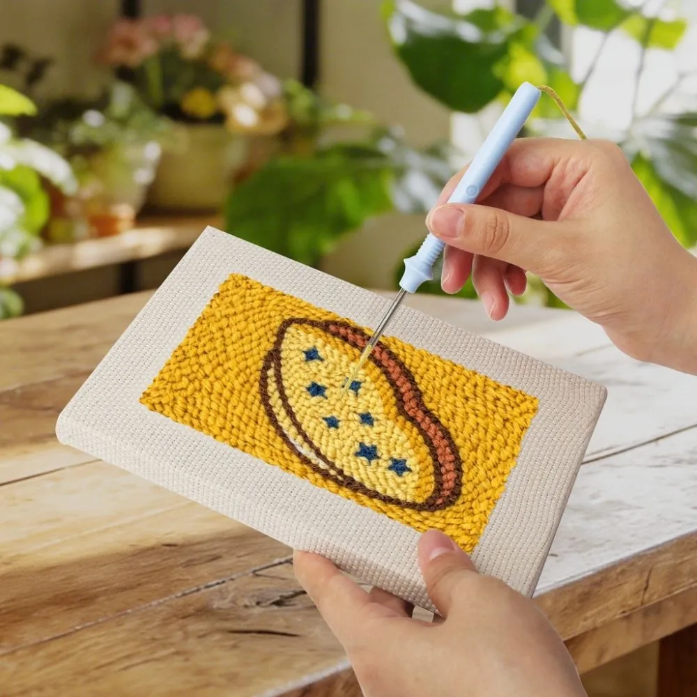 Figured'Art Heerlijke Snacks punch needle set 15x20cm 4 stuks frames