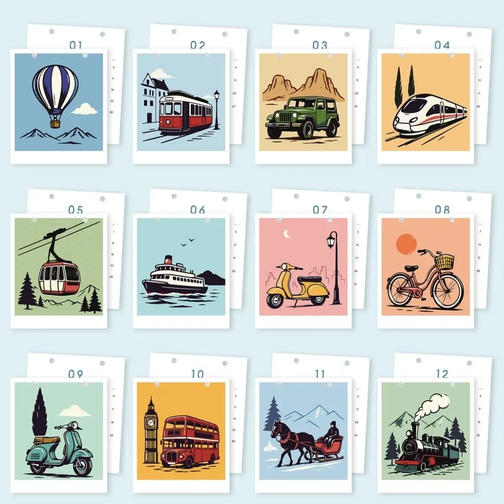 Figured'Art Op Reis kalender 2027 schilderen op nummer vintage