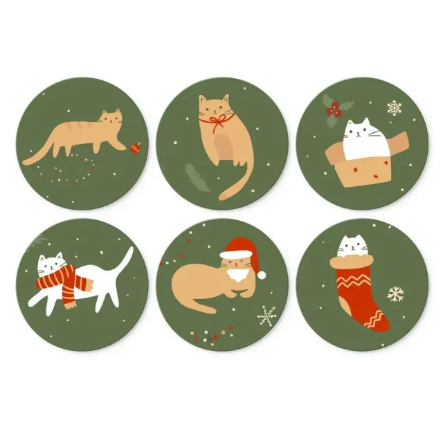 Figured'Art Mini Serie Kersthoekje van de kat schilderen op nummer 6x Ø20cm