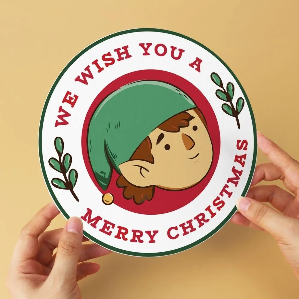 Figured'Art Mini Serie Vintage kerstzegels schilderen op nummer 6x Ø20cm rond