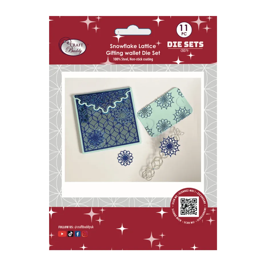 Craft Buddy Snowflake Lattice stansen set 11-delig