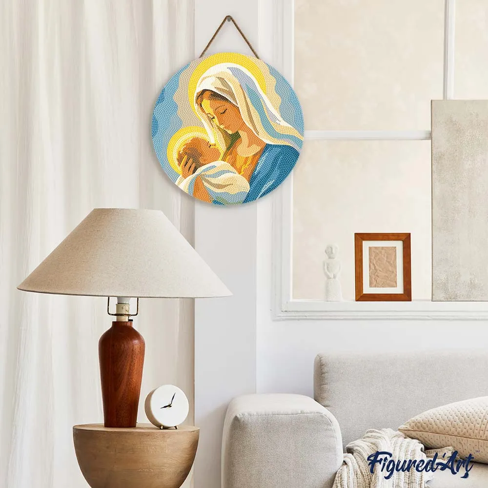 Figured'Art Maria-gebed Diamond Painting Hout 30 cm
