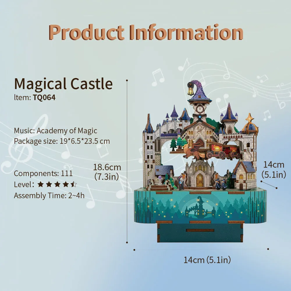 Figured'Art Magisch Kasteel 3D puzzel muziekdoos 111 stukjes roterend