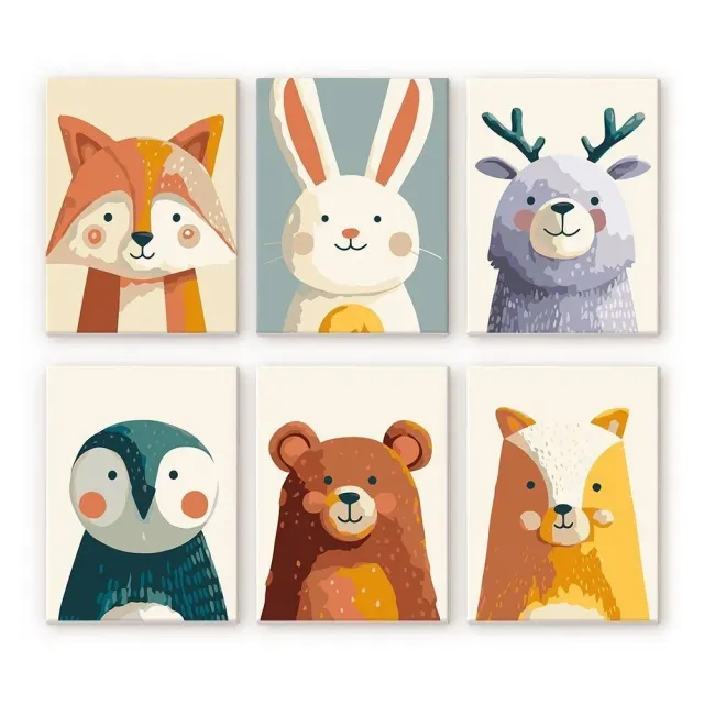 Figured'Art Bosportretten 1 mini schilderen op nummer 6 stuks