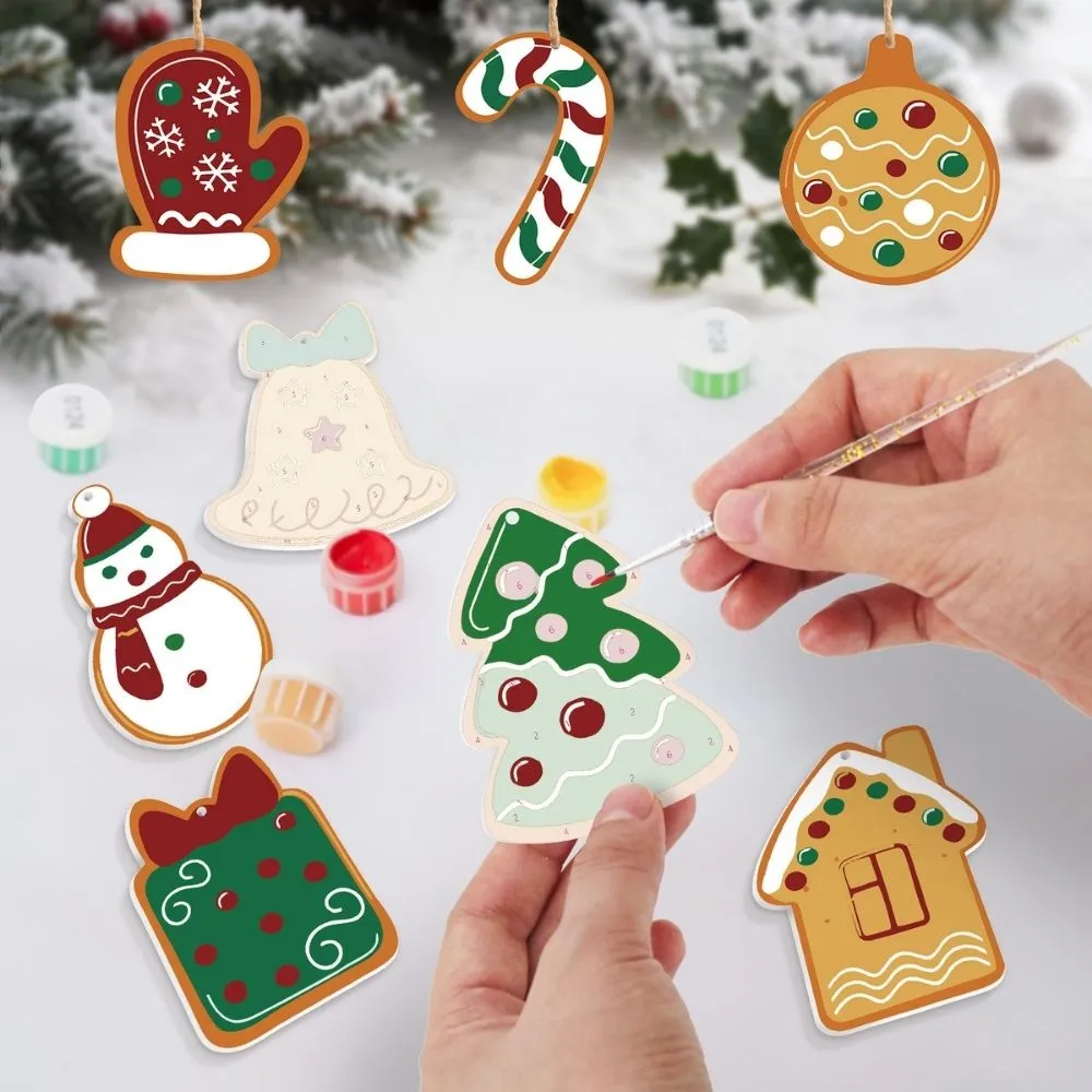 Figured'Art Handschoen Cadeaudoos kerstornamenten schilderen 8 stuks