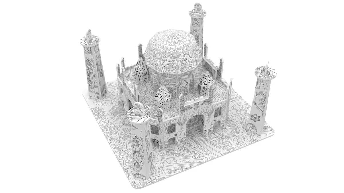 Craft Buddy Taj Mahal 3D kleurpuzzel 19cm met stiften