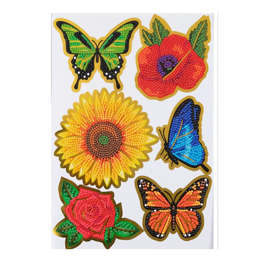 Craft Buddy Crystal Art Easter Garden stickers 42 stuks goudrand