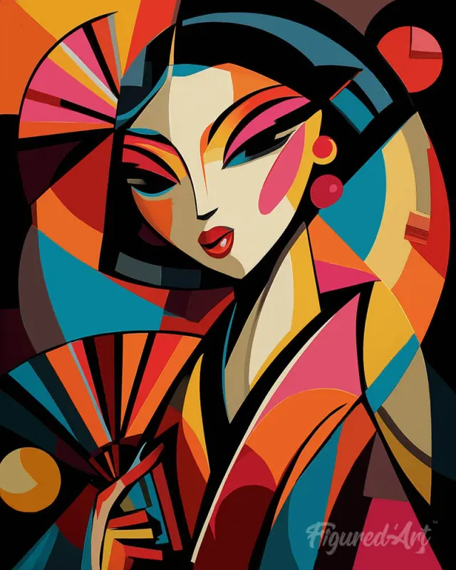 Figured'Art Gedurfd Abstract Geisha diamond painting 40x50cm