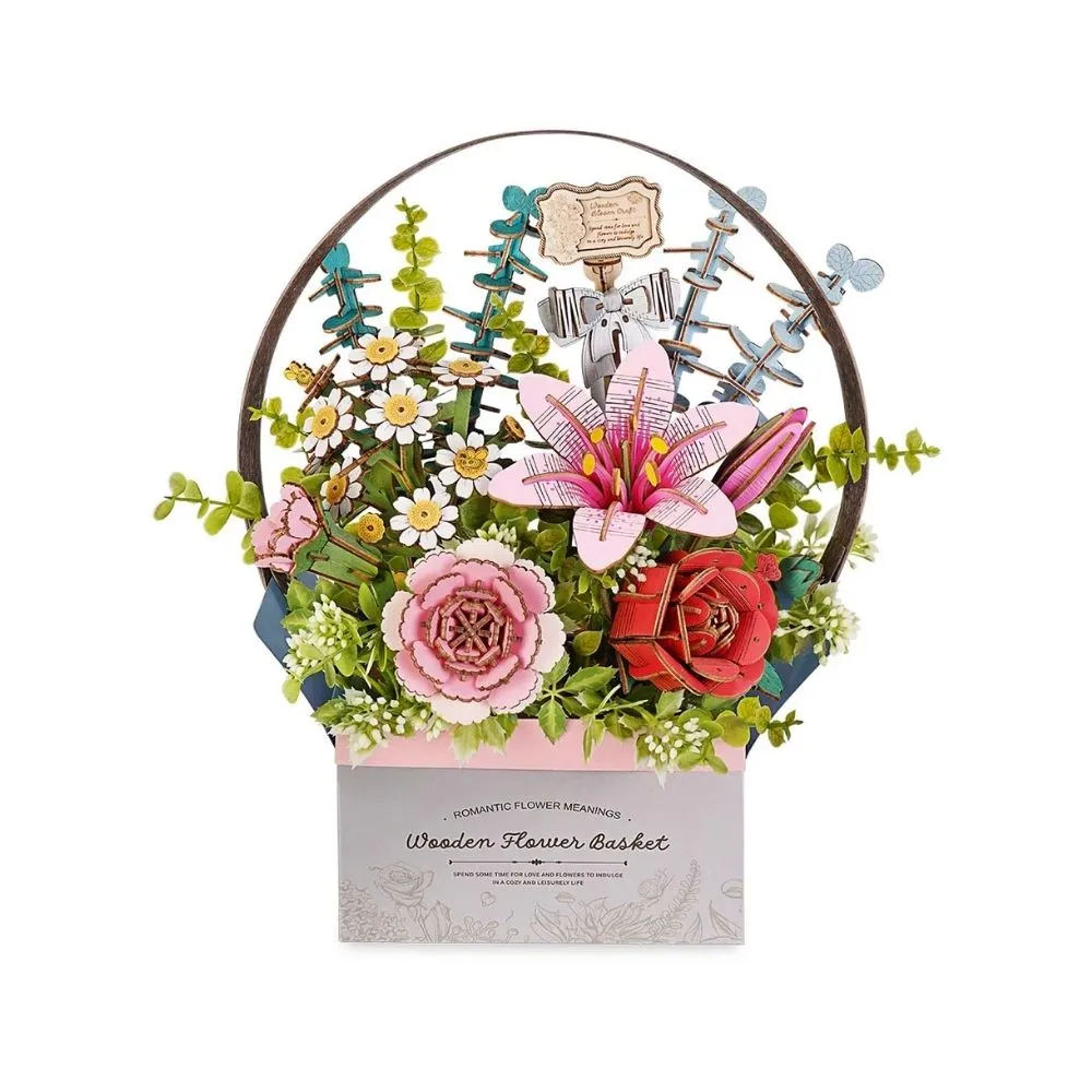 Figured'Art Houten Bloemenmand 3D puzzel 428 stukjes