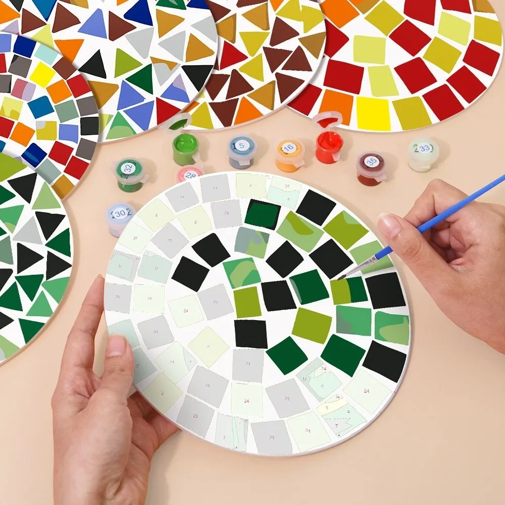 Figured'Art Moderne Geometrisch schilderen op nummer placemats 6x20 cm