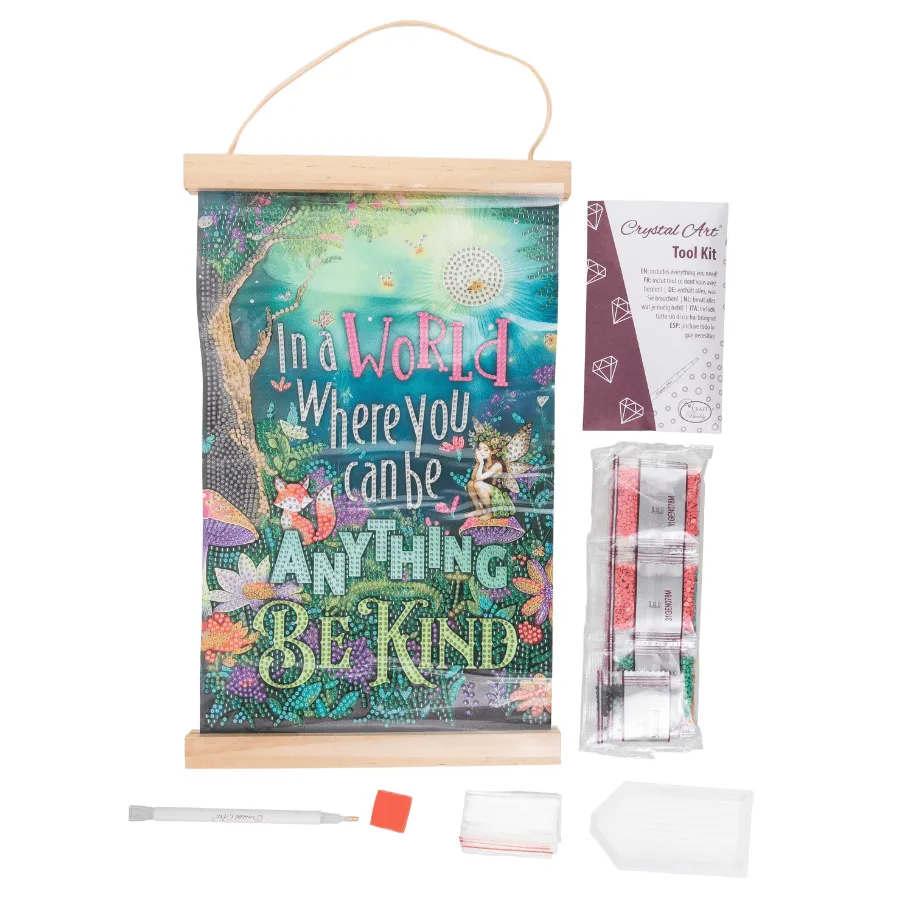Craft Buddy Crystal Art Be Kind Scroll 20x30 cm partial