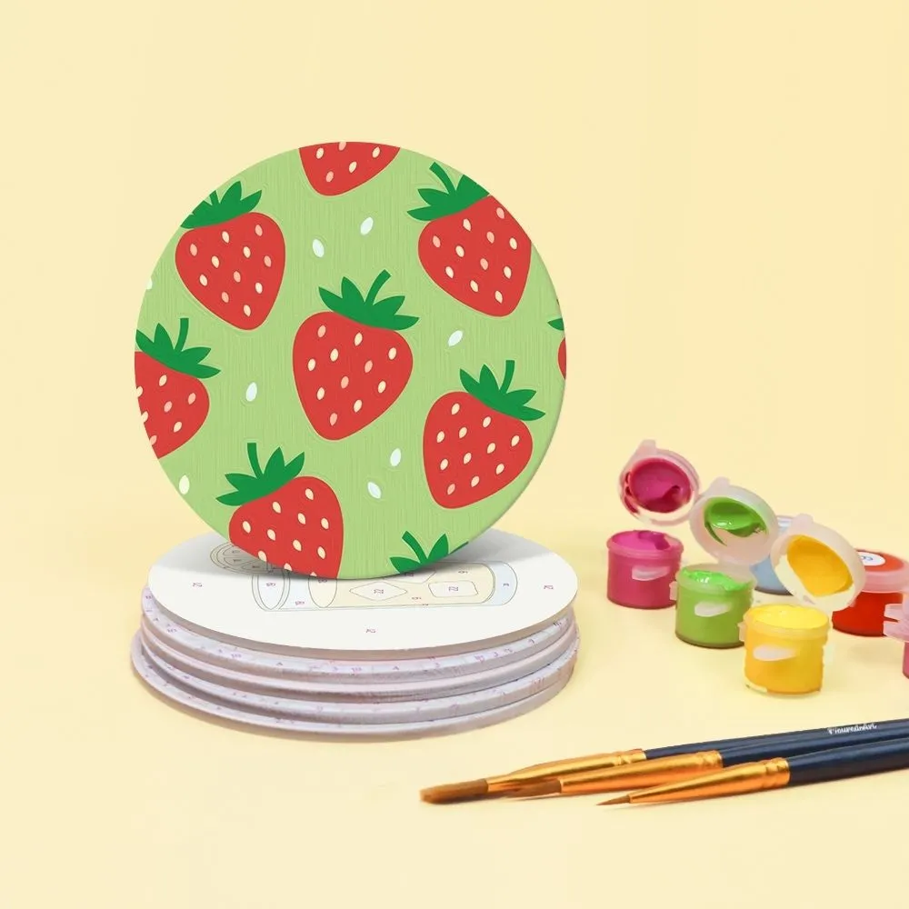 Figured'Art Zomerpicknick schilderen op nummer onderzetters 6 stuks