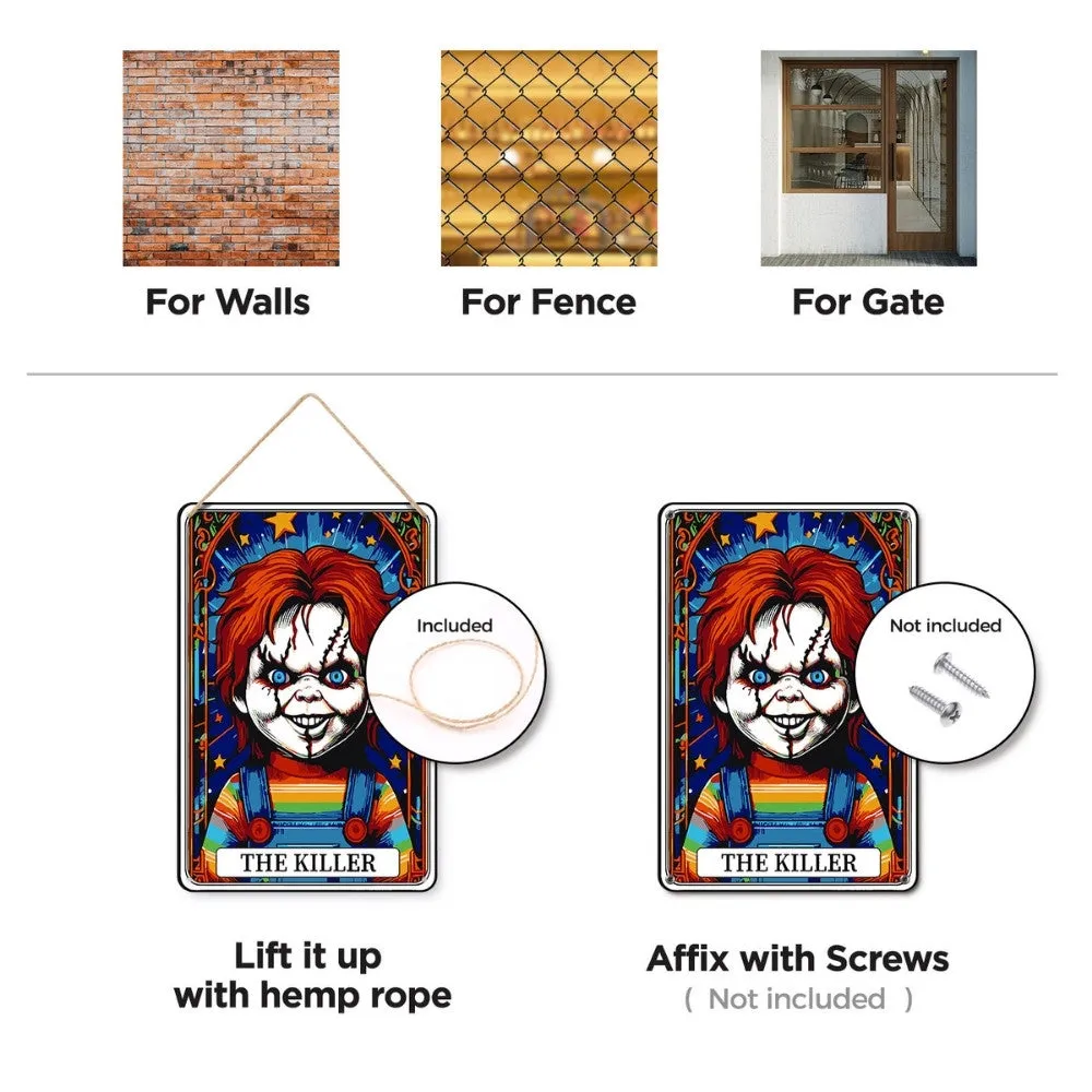 Figured'Art De Killer Rode Pop metalen poster schilderen op nummer 30x20 cm