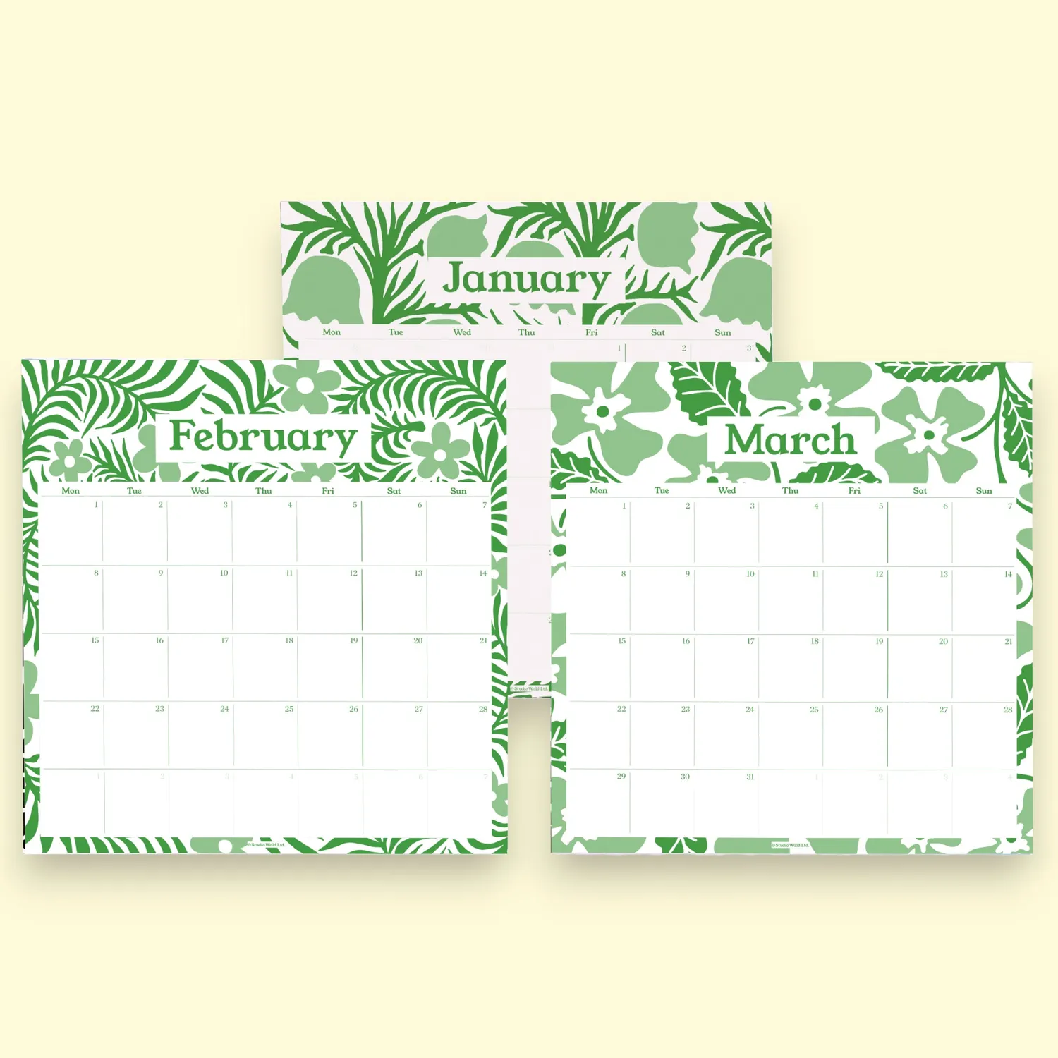 Studio Wald 2027 Pinboard Calendar prikbordkalender floral