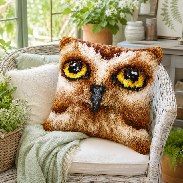 Craft Buddy Owl knoopkussen pakket 48x48 cm uil