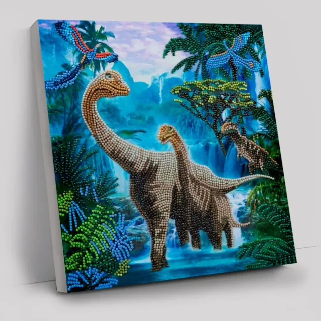 Craft Buddy Crystal Art Jurassic Jungle canvas 30x30cm dino