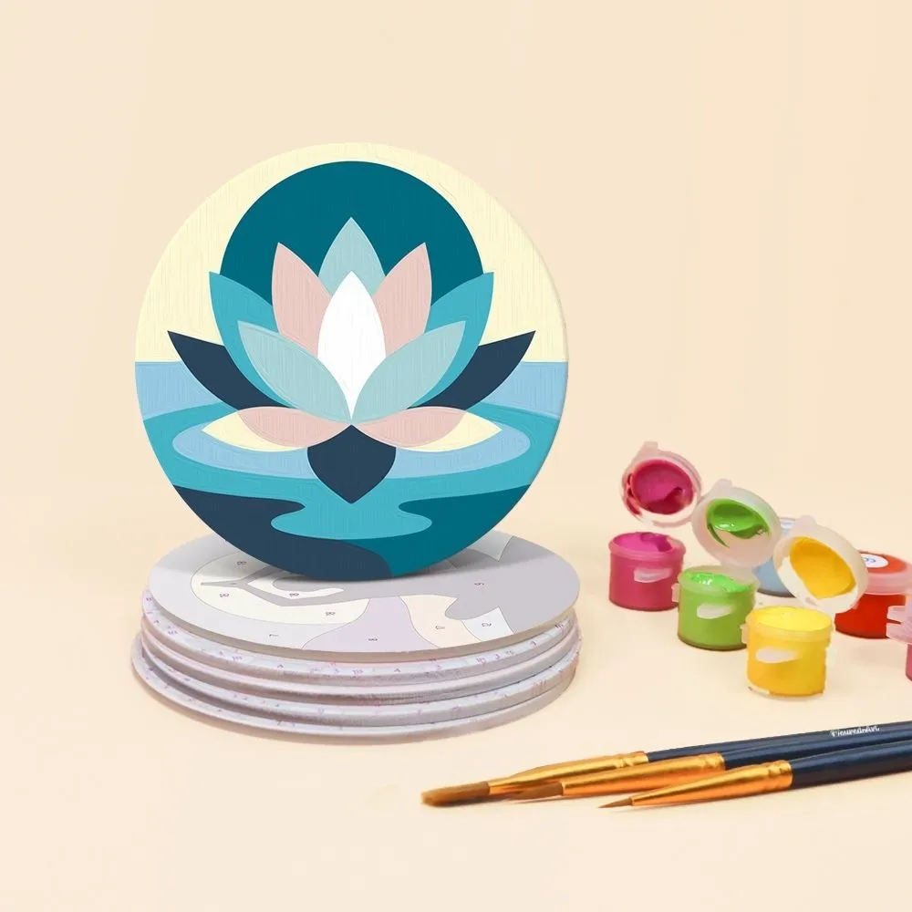 Figured'Art Zenbalans schilderen op nummer onderzetters 10cm 6 stuks
