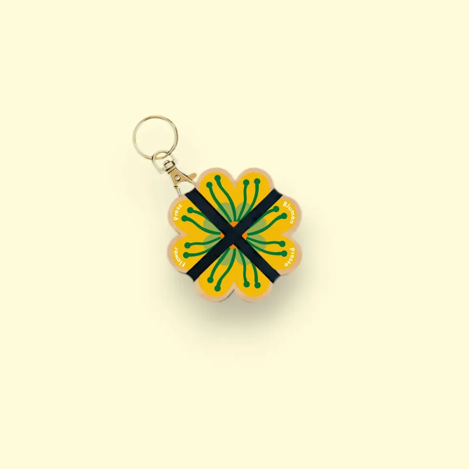 Studio Wald Keyring Flower Press sleutelhanger Yellow 04 mini