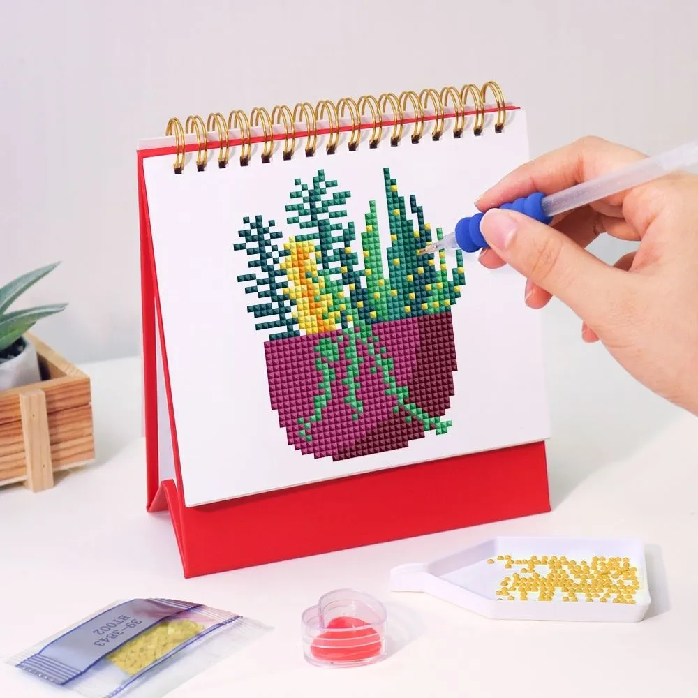 Figured'Art Kamerplanten diamond painting kalender 2026 botanisch