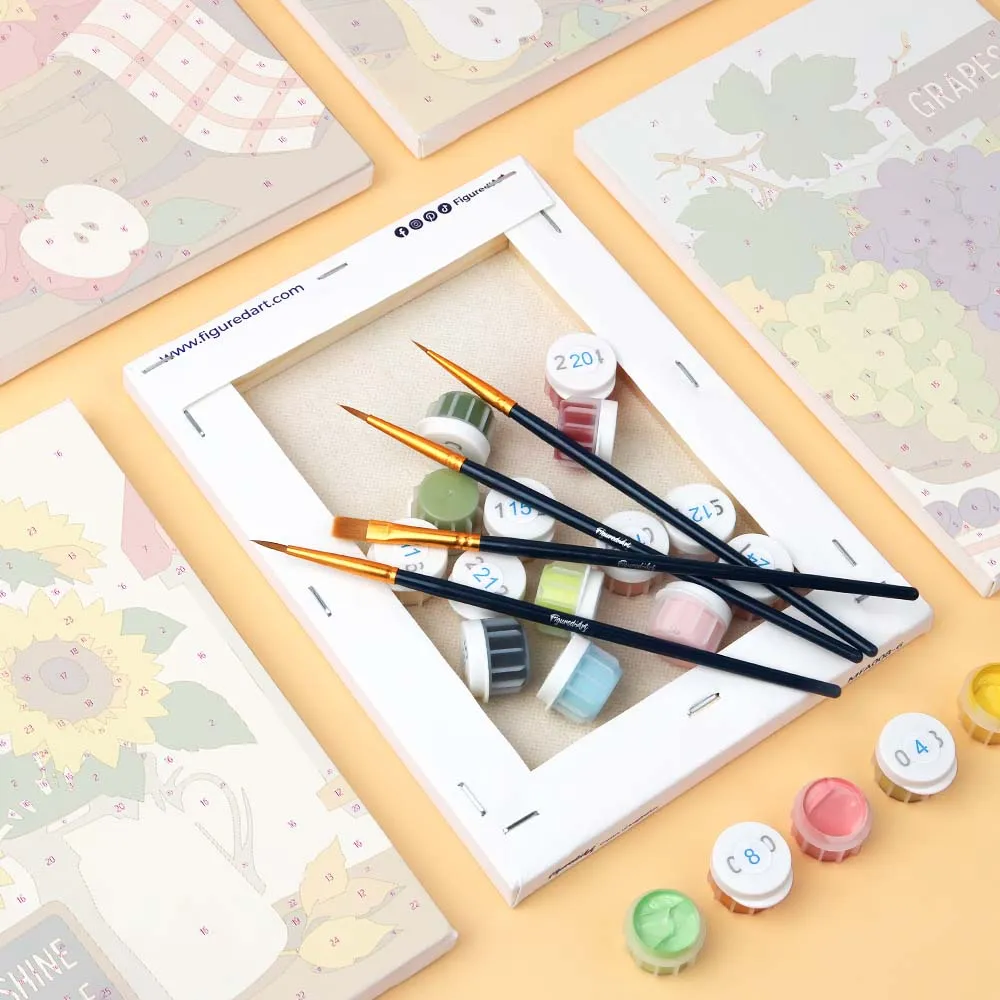Figured'Art Oogstmarktdagen Mini Schilderen op Nummer 6 Stuks
