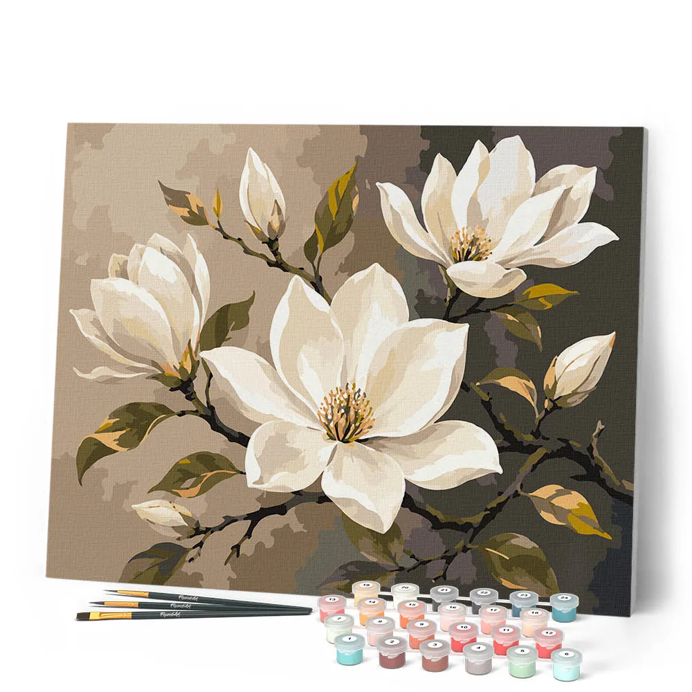 Figured'Art Magnolia Elegantie schilderen op nummer 40x50cm bloemen