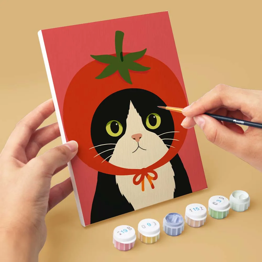 Figured'Art Katten met Mutsen mini schilderen op nummer 6x15x20