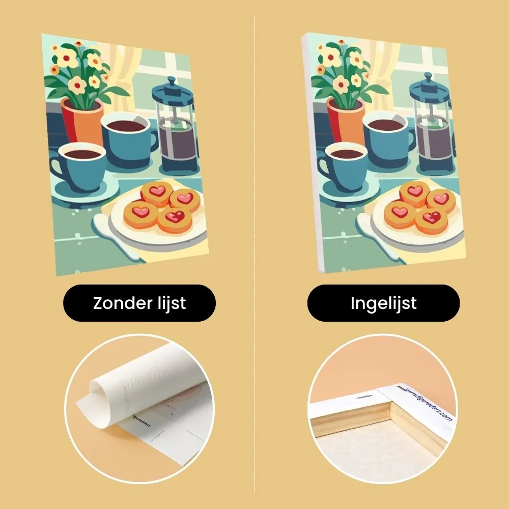 Figured'Art Mini Café Genot schilderen op nummer 6x 15x20 cm
