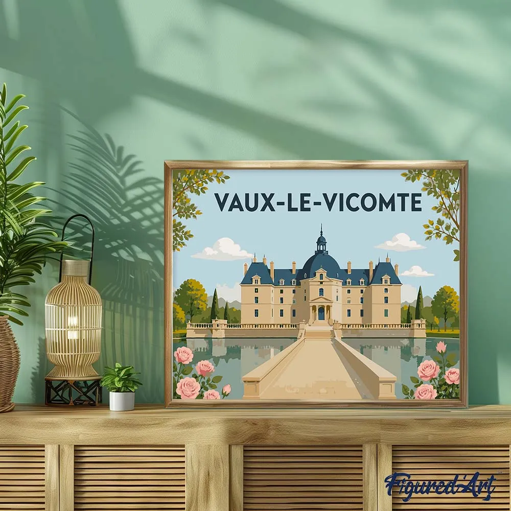 Figured'Art Paleis van Vaux-le-Vicomte schilderij op nummer canvas 40x50 cm