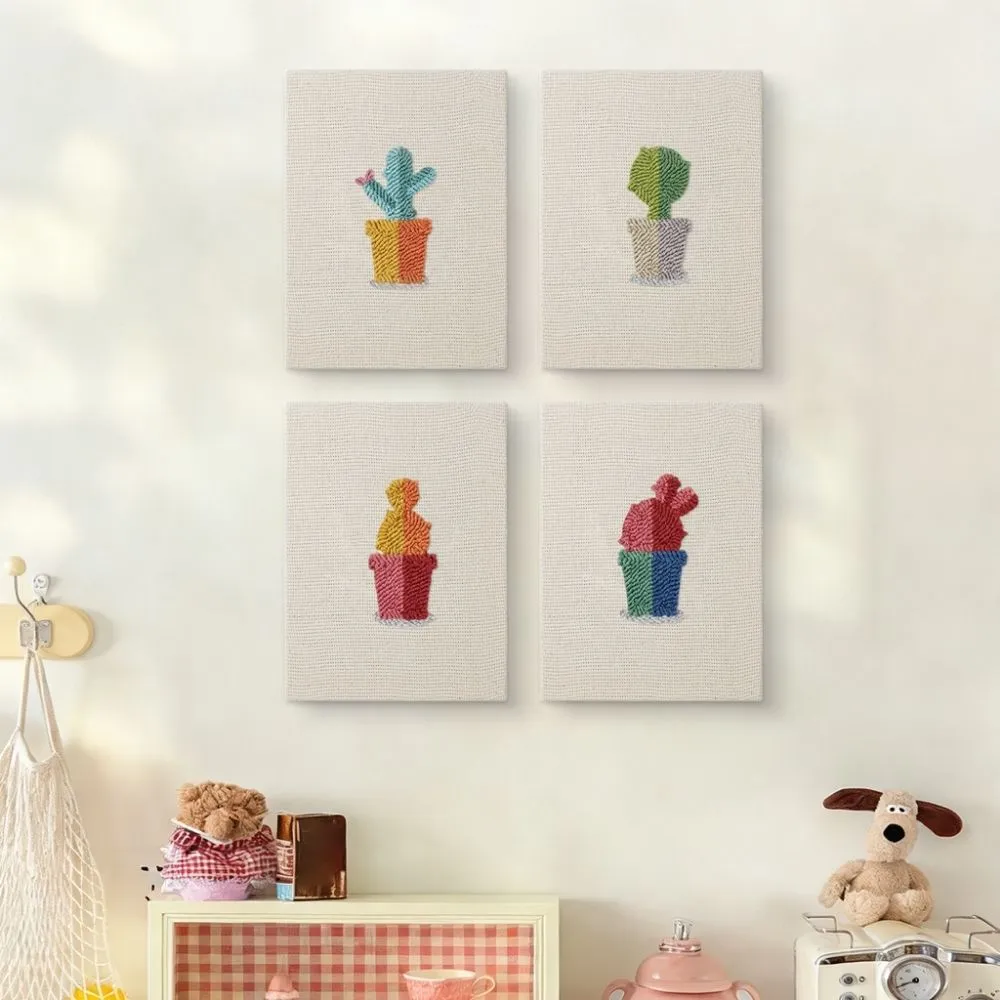 Figured'Art Mini Binnen Tuin 1 punch needle set 4 stuks met frames