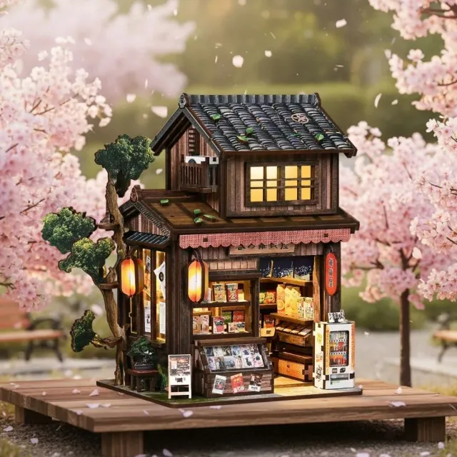 Figured'Art Miniatuurhuisjes De Shōwa-Winkel 3D Puzzel met LED