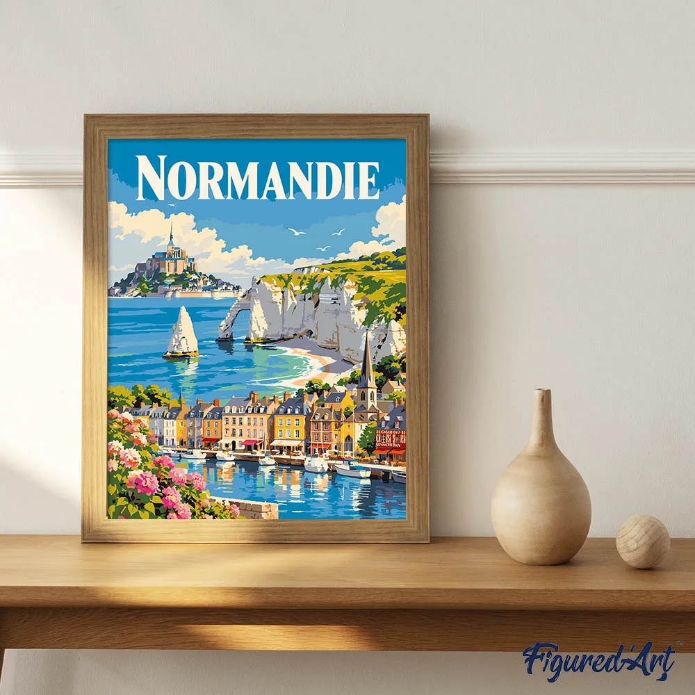 Figured'Art Lente in Normandië schilderen op nummer 40x50cm poster