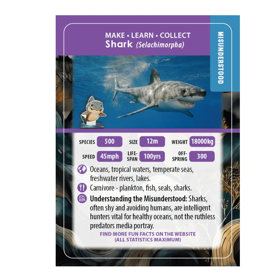Craft Buddy Crystal Art Wildlife Buddies Shark figuur
