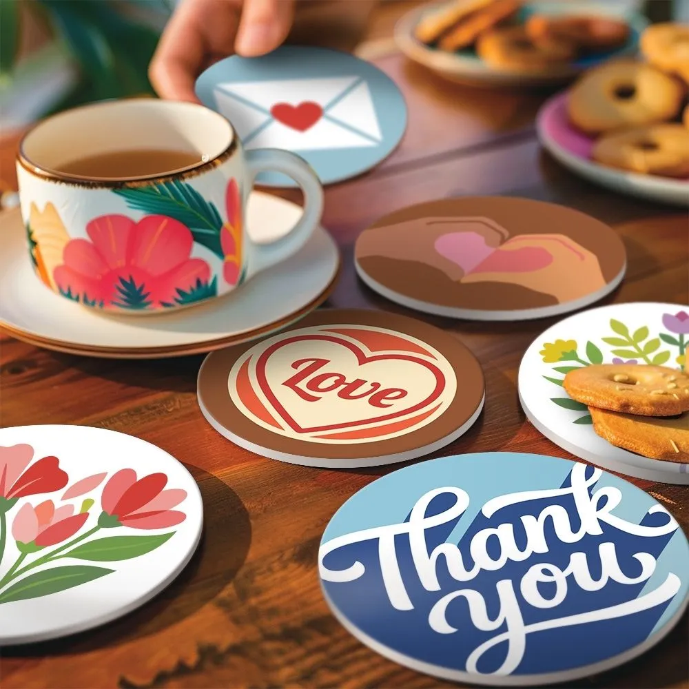 Figured'Art Liefdesboodschappen onderzetters schilderen op nummer 10cm